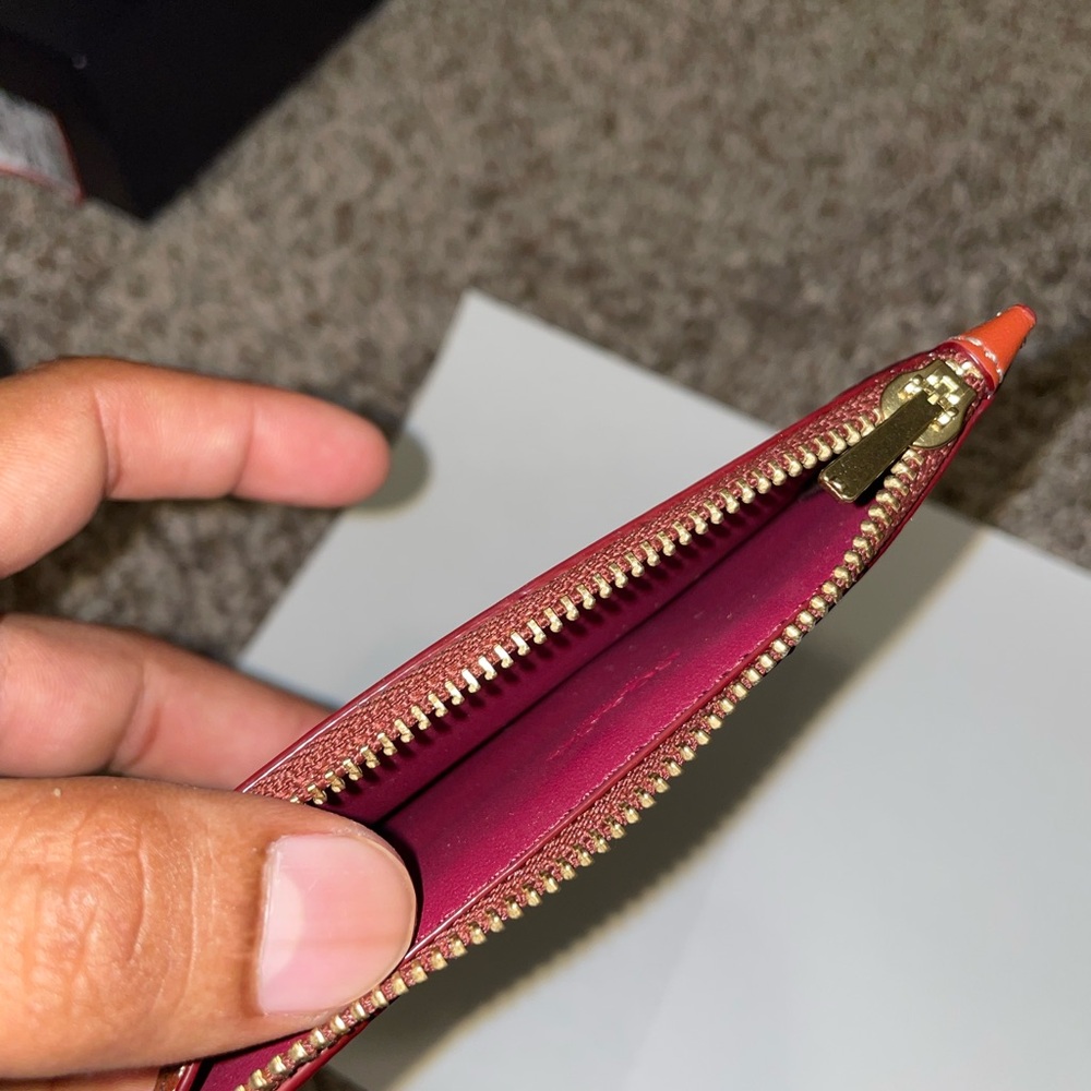 Coach Tan and Orange New York Card Holder - Picture 4 of 8